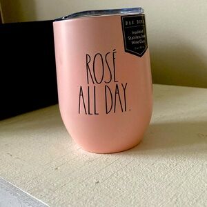 Rae Dunn ROSÉ ALL DAY insulated wine glass
